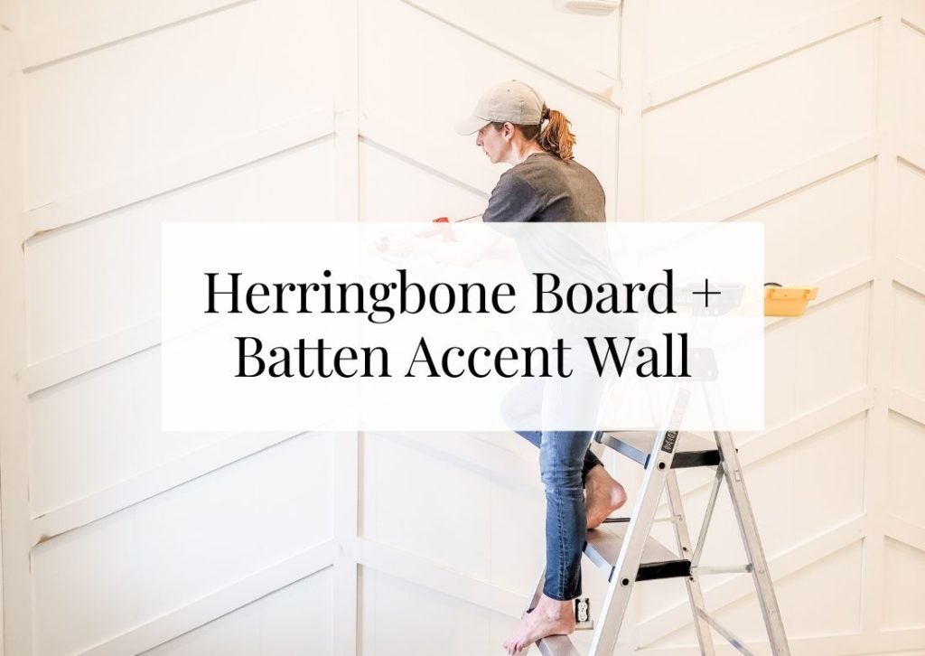 Gorgeous herringbone board and batten accent wall