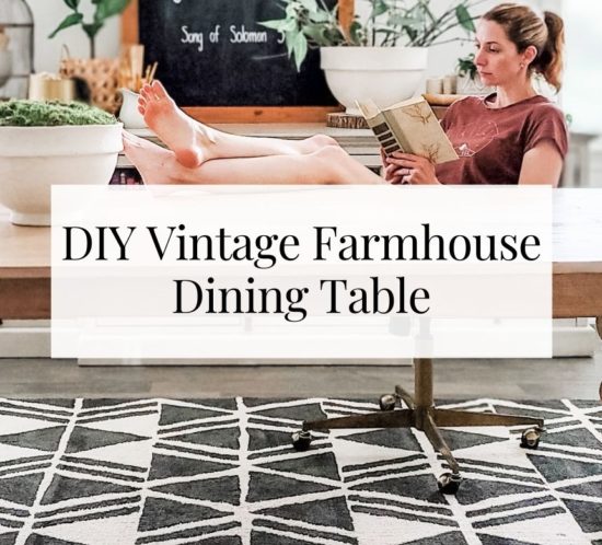 DIY vintage farmhouse dining table - Arhaus copycat