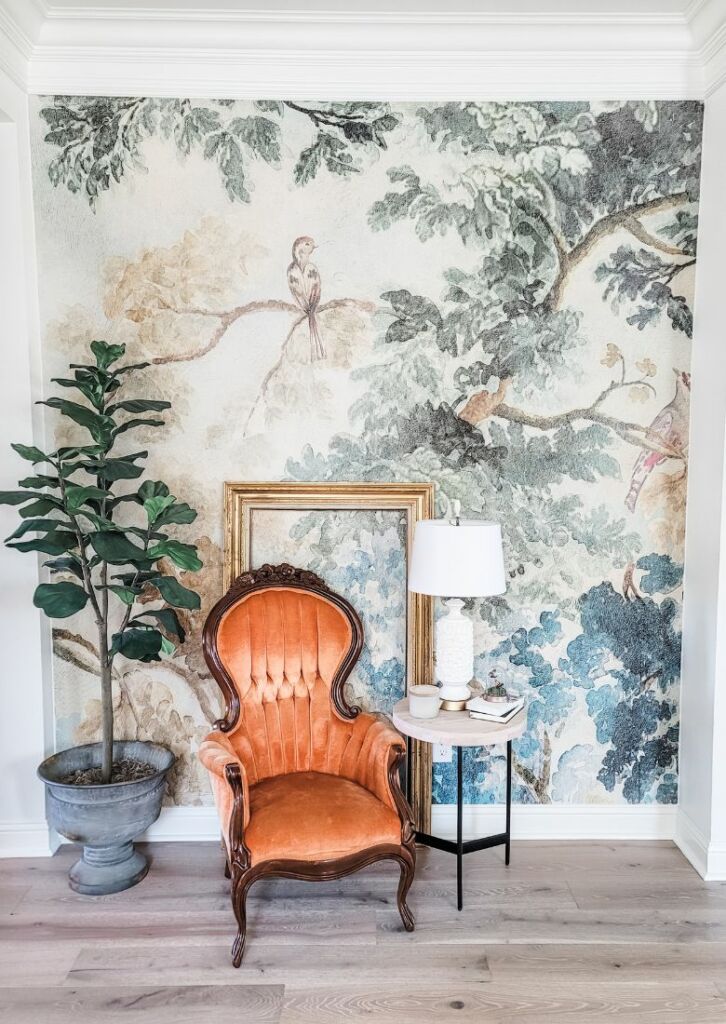 Anthropologie Mural Wallpaper in the Dining Room
