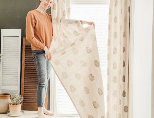 How to Handstamp Block Printed Curtains