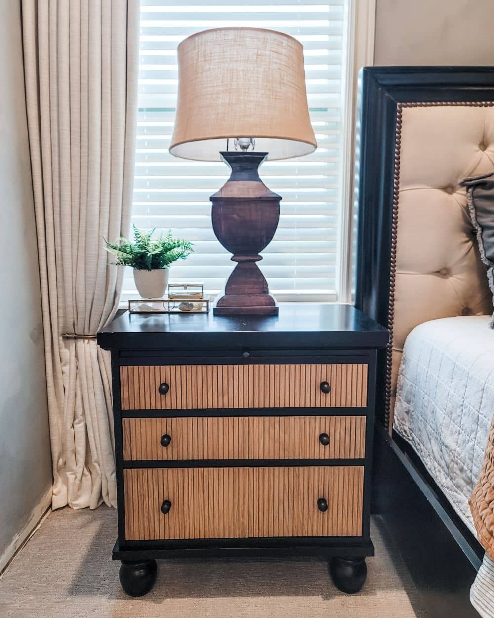Fluted Molding Pole Wrap Nightstand Makeover