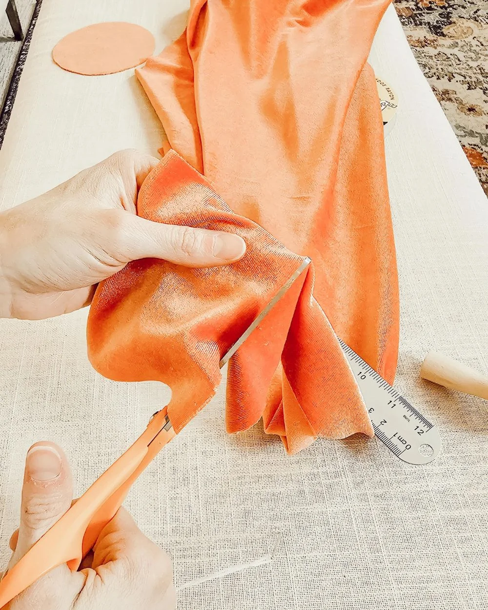 cutting fabric for mushroom top