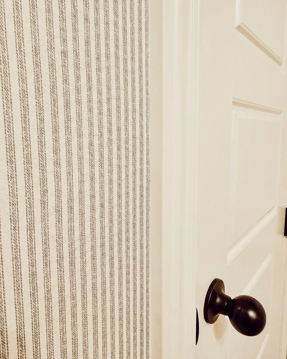 Powder Bathroom Design finished fabric wallpaper edge